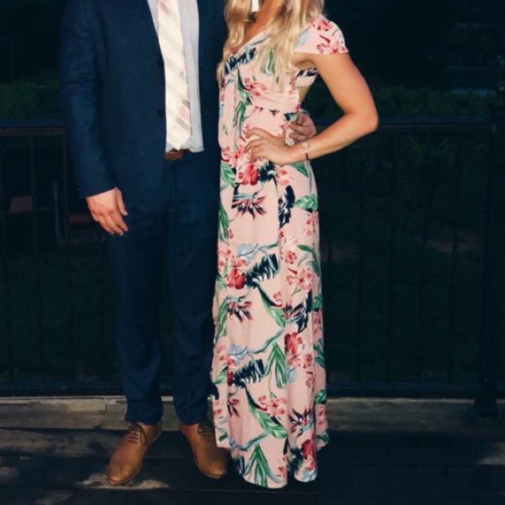 Pink Floral Maxi Dress